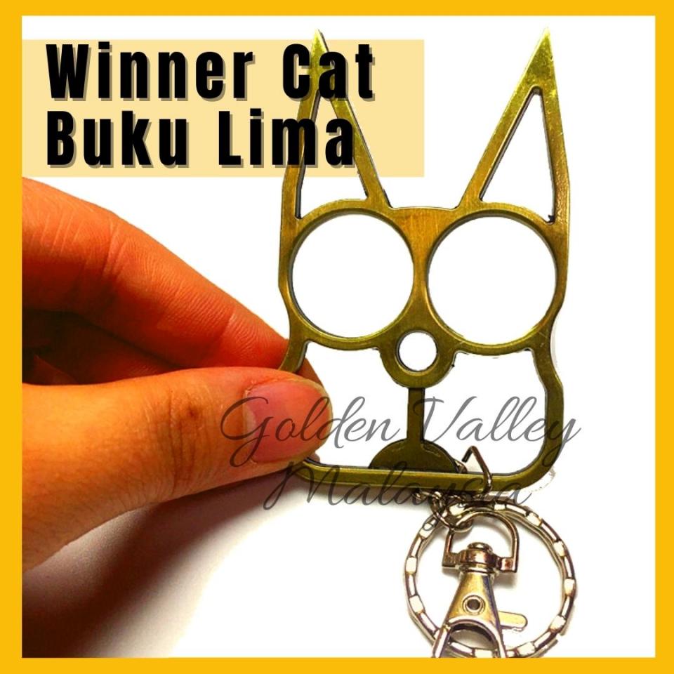 YenCooking International Food GOLD Winner Cat Women Ring knuckles Emergency Escape Tools Self Defense Martial Art Buku Lima Keychain