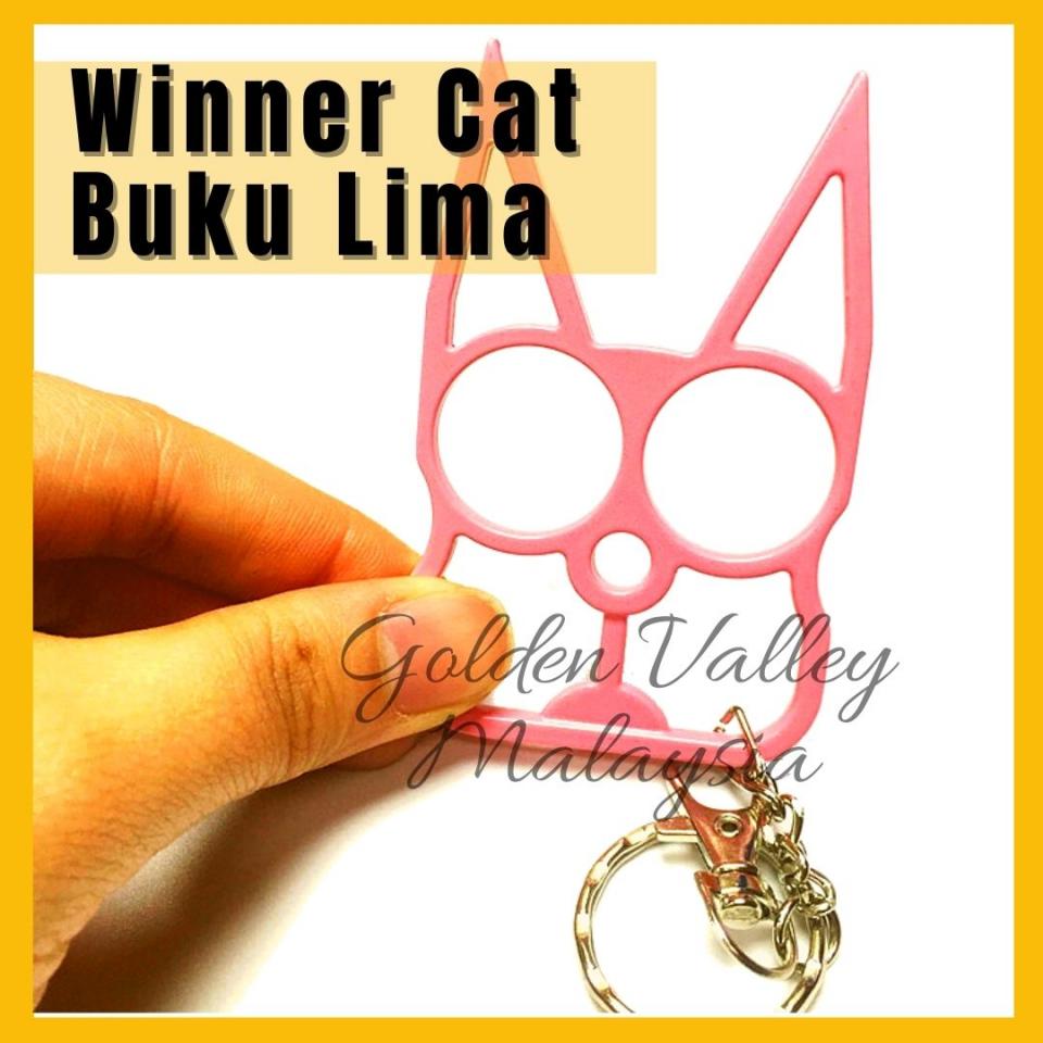 YenCooking International Food PINK Winner Cat Women Ring knuckles Emergency Escape Tools Self Defense Martial Art Buku Lima Keychain