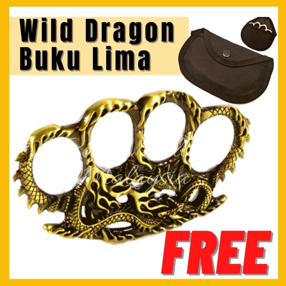 YenCooking International Food GOLD Koleksi Alloy Besi Perlindungan Alat Seni Bela Pertahanan Diri Wild Dragon Tulang Ketuk Jari Buku Lima