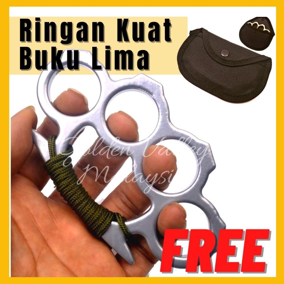 YenCooking International Food GREEN Ring Knuckles 4-Fingers - Warrior Survival Rope - FREE Bag - Self-Defense - Martial Art Protection Gear buku lima